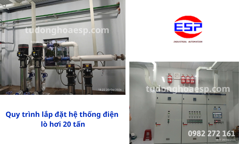quy trình thi công Lắp đặt hệ thống điện lò hơi 20 tấn
